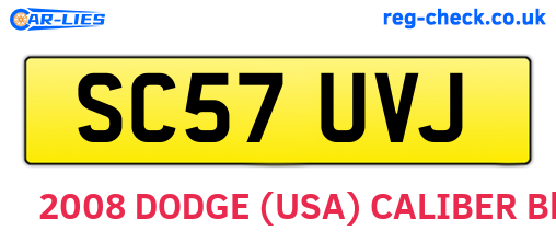 SC57UVJ are the vehicle registration plates.