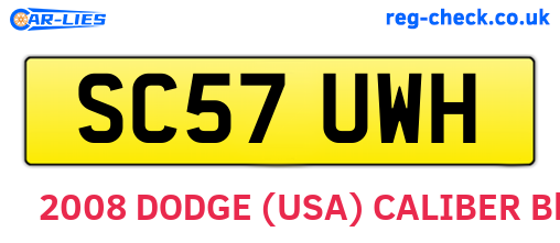 SC57UWH are the vehicle registration plates.