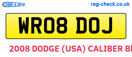 WR08DOJ are the vehicle registration plates.
