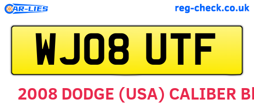 WJ08UTF are the vehicle registration plates.