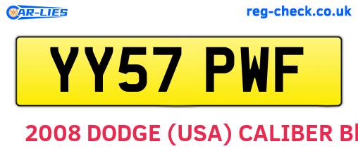YY57PWF are the vehicle registration plates.