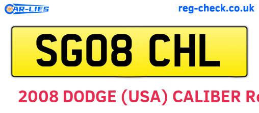 SG08CHL are the vehicle registration plates.