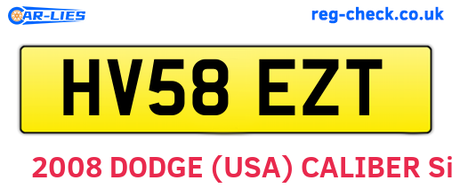 HV58EZT are the vehicle registration plates.