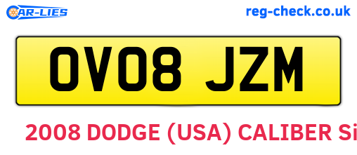 OV08JZM are the vehicle registration plates.