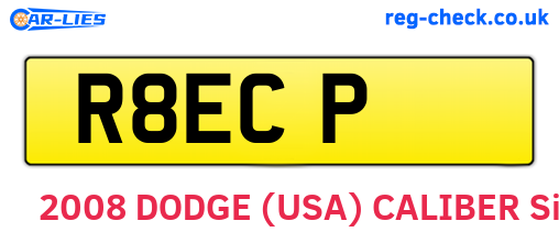 R8ECP are the vehicle registration plates.