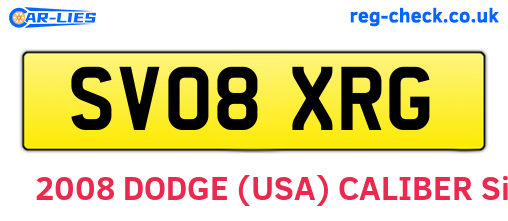SV08XRG are the vehicle registration plates.