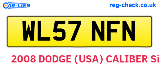WL57NFN are the vehicle registration plates.
