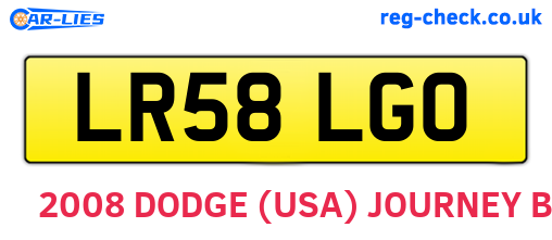 LR58LGO are the vehicle registration plates.