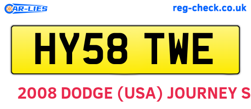 HY58TWE are the vehicle registration plates.