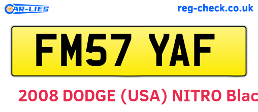 FM57YAF are the vehicle registration plates.