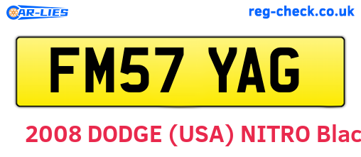 FM57YAG are the vehicle registration plates.