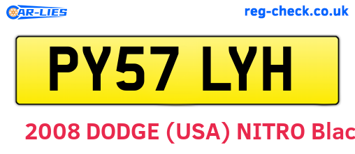 PY57LYH are the vehicle registration plates.