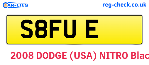 S8FUE are the vehicle registration plates.