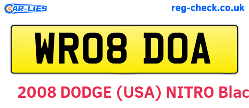 WR08DOA are the vehicle registration plates.