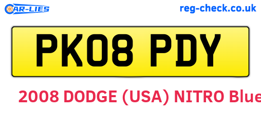 PK08PDY are the vehicle registration plates.