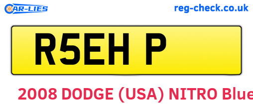 R5EHP are the vehicle registration plates.