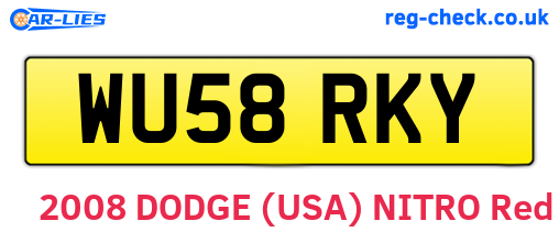 WU58RKY are the vehicle registration plates.