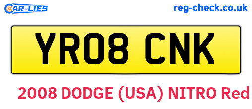 YR08CNK are the vehicle registration plates.