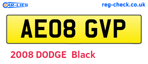 AE08GVP are the vehicle registration plates.