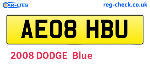 AE08HBU are the vehicle registration plates.
