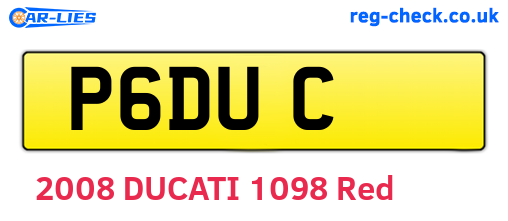 P6DUC are the vehicle registration plates.