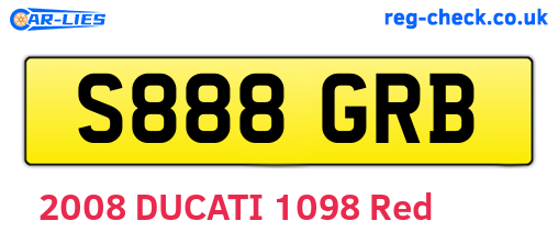 S888GRB are the vehicle registration plates.