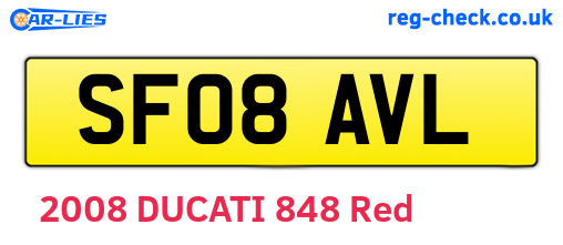 SF08AVL are the vehicle registration plates.