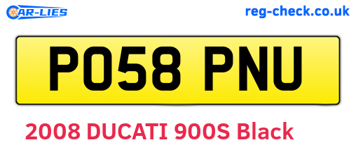PO58PNU are the vehicle registration plates.