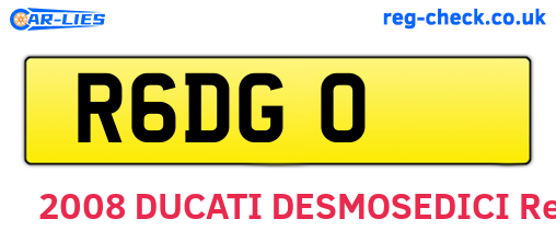 R6DGO are the vehicle registration plates.
