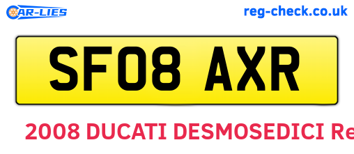 SF08AXR are the vehicle registration plates.