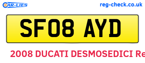 SF08AYD are the vehicle registration plates.