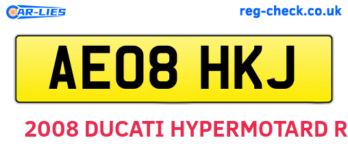 AE08HKJ are the vehicle registration plates.
