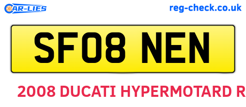 SF08NEN are the vehicle registration plates.