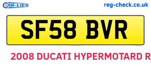SF58BVR are the vehicle registration plates.