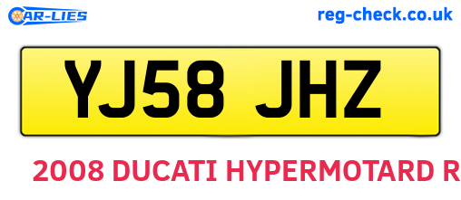 YJ58JHZ are the vehicle registration plates.