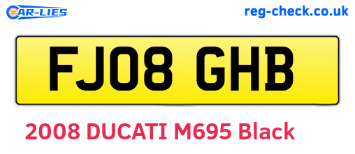 FJ08GHB are the vehicle registration plates.