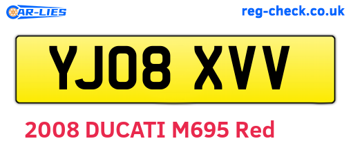 YJ08XVV are the vehicle registration plates.