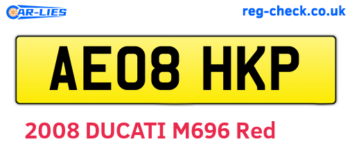 AE08HKP are the vehicle registration plates.