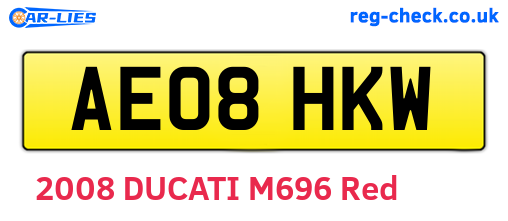 AE08HKW are the vehicle registration plates.
