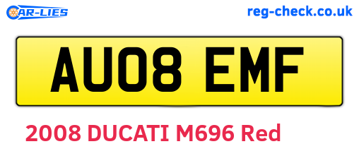 AU08EMF are the vehicle registration plates.