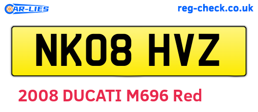 NK08HVZ are the vehicle registration plates.
