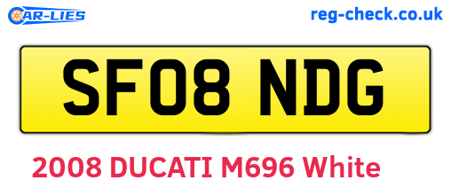 SF08NDG are the vehicle registration plates.