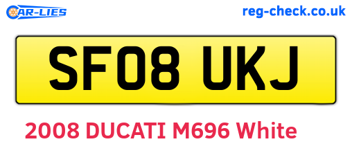 SF08UKJ are the vehicle registration plates.
