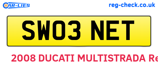 SW03NET are the vehicle registration plates.