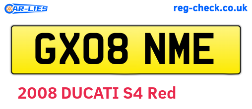 GX08NME are the vehicle registration plates.