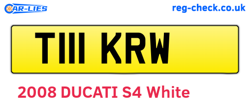 T111KRW are the vehicle registration plates.