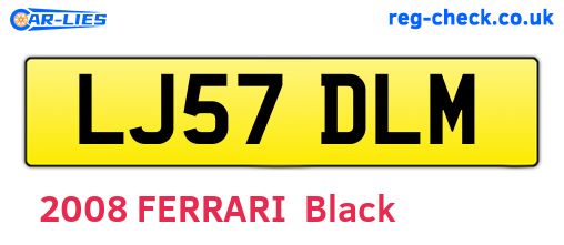 LJ57DLM are the vehicle registration plates.