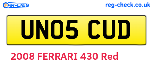 UN05CUD are the vehicle registration plates.