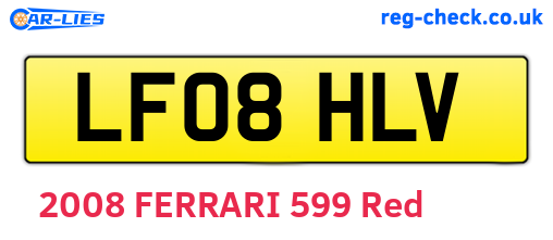 LF08HLV are the vehicle registration plates.