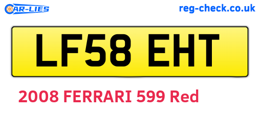 LF58EHT are the vehicle registration plates.